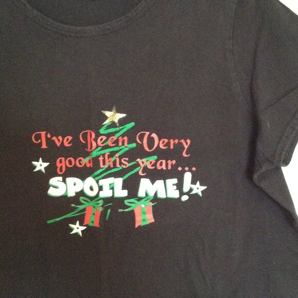 Men's Black T-Shirt Size XL ''I've Been Very Good This Year Spoil Me!' Graphic - Picture 1 of 4